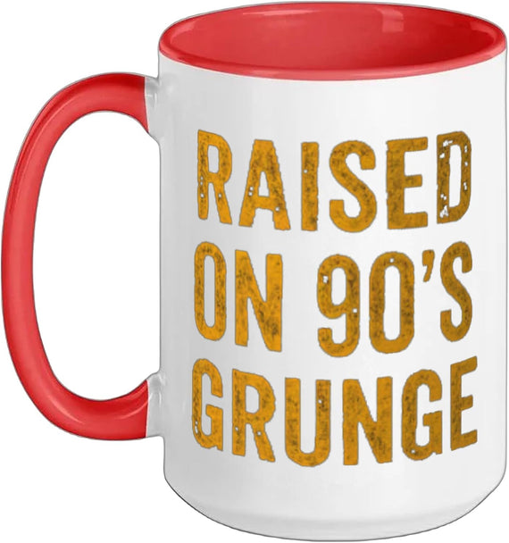 Raised On 90s Grunge Vintage Alternative Rock Design Ceramic Mug