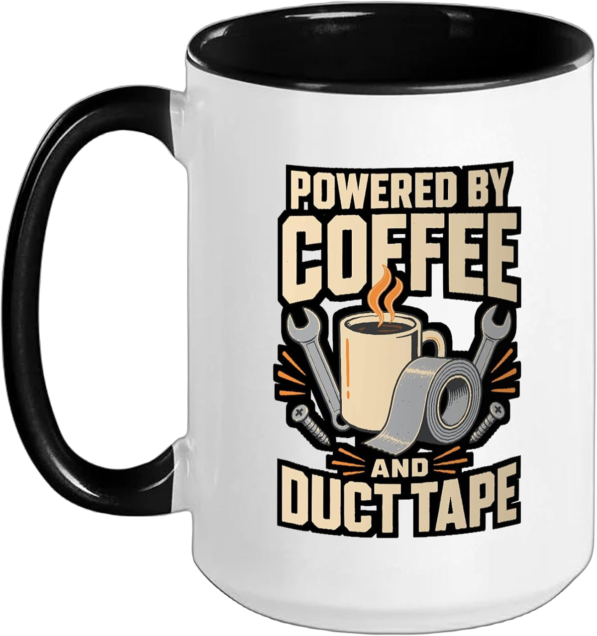 Powered By Coffee And Duct Tape Mechanic Handyman Ceramic Mug