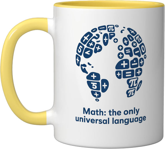 Math The Only Universal Language Globe Minimalist Design Ceramic Mug