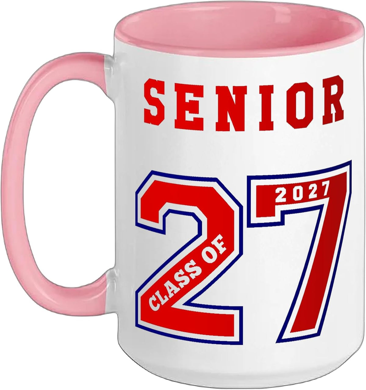 Senior 2027 (Back) Red Class Of 27 Jersey Graduation Gift Ceramic Mug