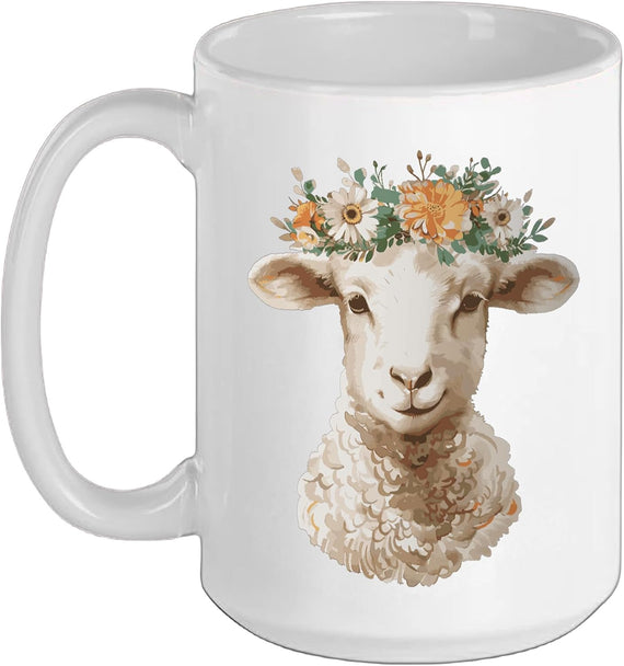 Sheep Flower Ceramic Mug