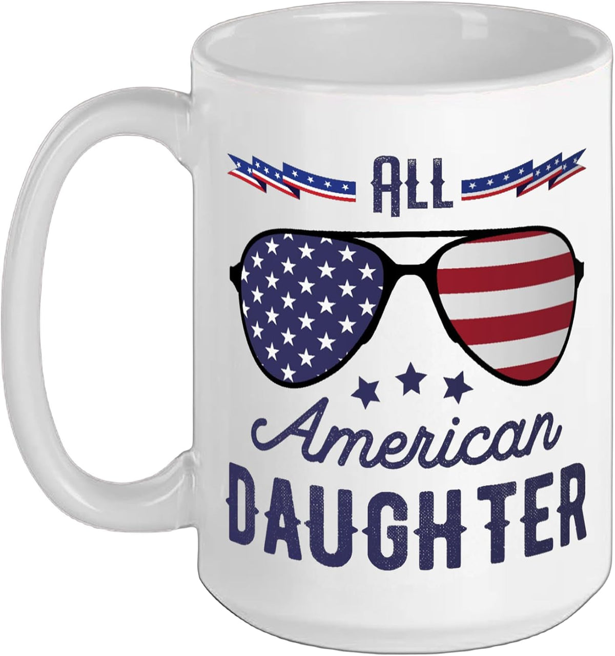 4th Of July All American Daughter Retro Sunglasses Ceramic Mug