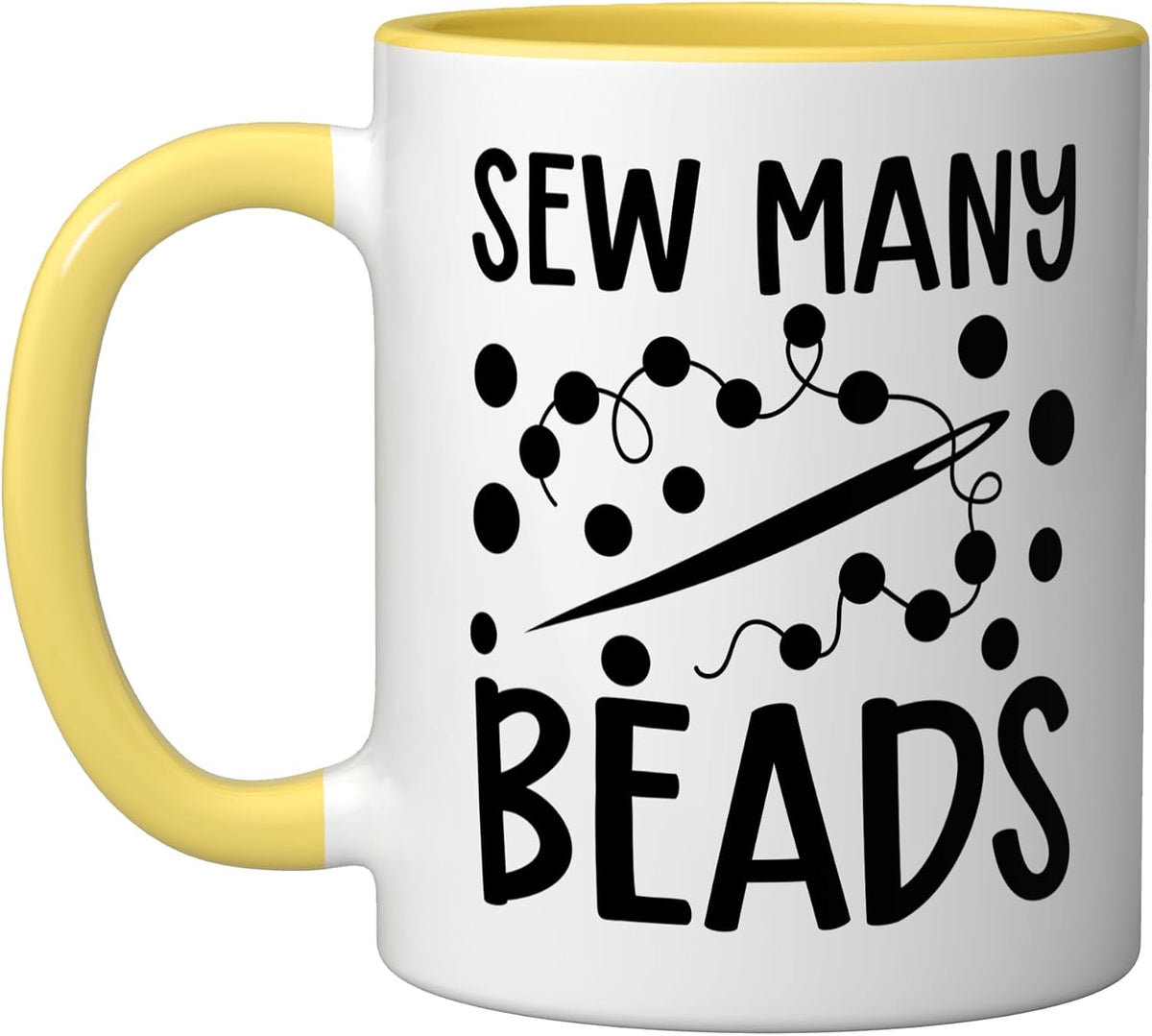 Sew Many Beads Beading Beader Beadwork Bead Ceramic Mug