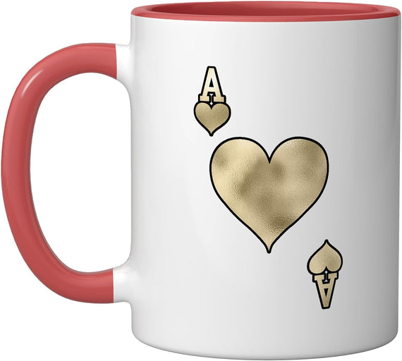 Gold Ace Of Hearts Playing Card Ceramic Mug