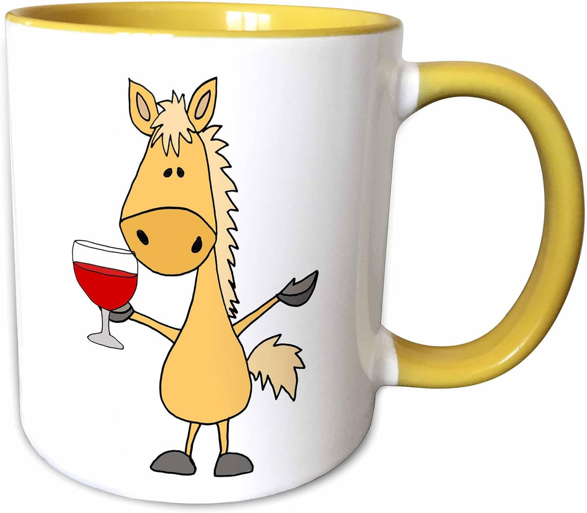 Cool Fun Palomino Horse Drinking Red Ceramic Mug