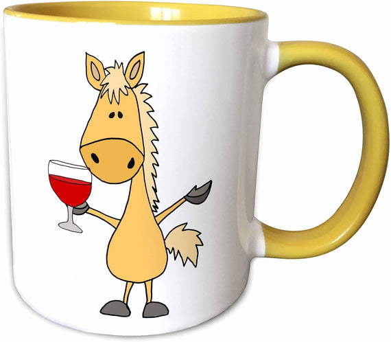 Cool Fun Palomino Horse Drinking Red Ceramic Mug