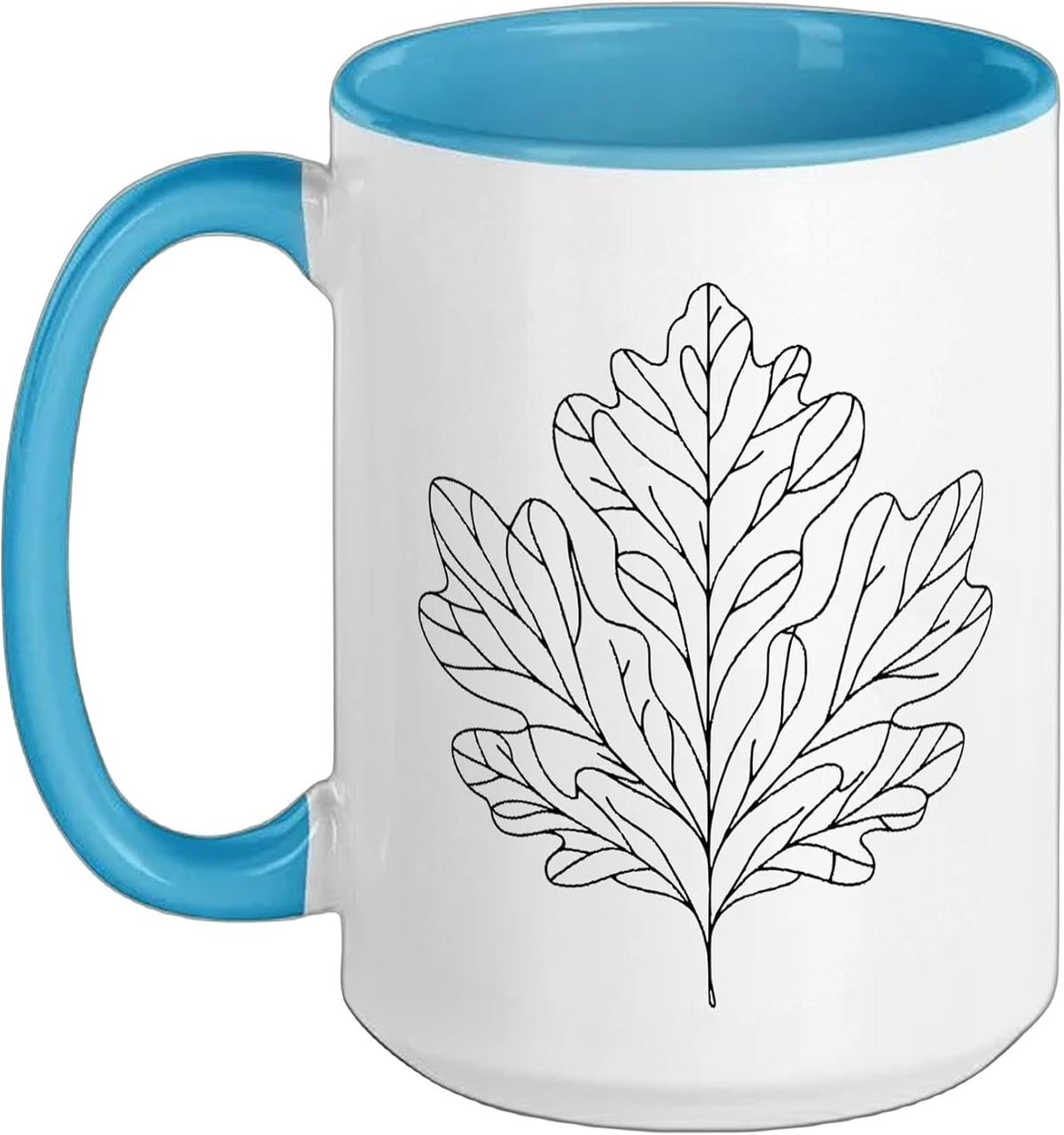 Oak Leaf Line Art Nature Lover Ceramic Mug