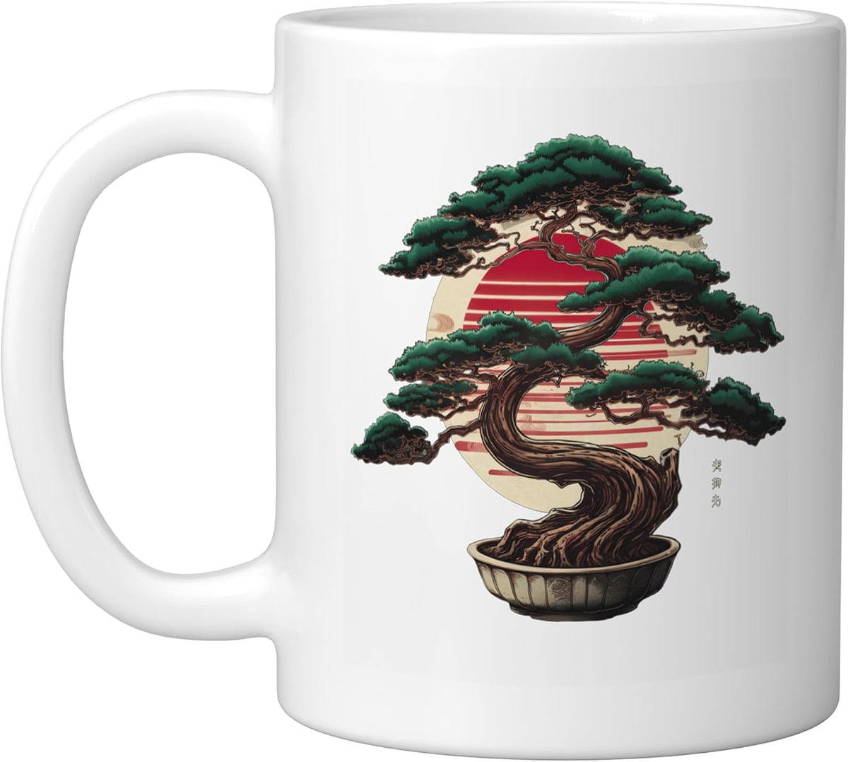 Bonsai Under The Crimson Sun: Zen, Meditation, Yoga Ceramic Mug