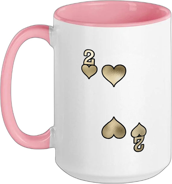 2 Of Hearts - Playing Card Halloween Costume Glam Ceramic Mug
