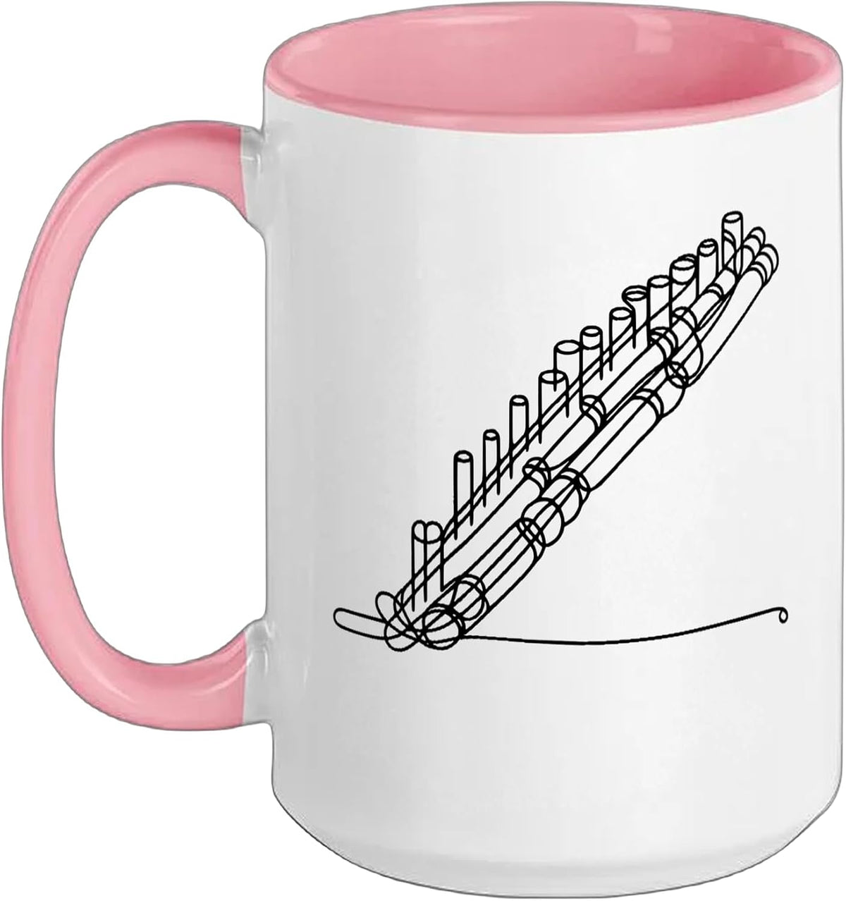 Pan Flute Line Art Musician Ceramic Mug