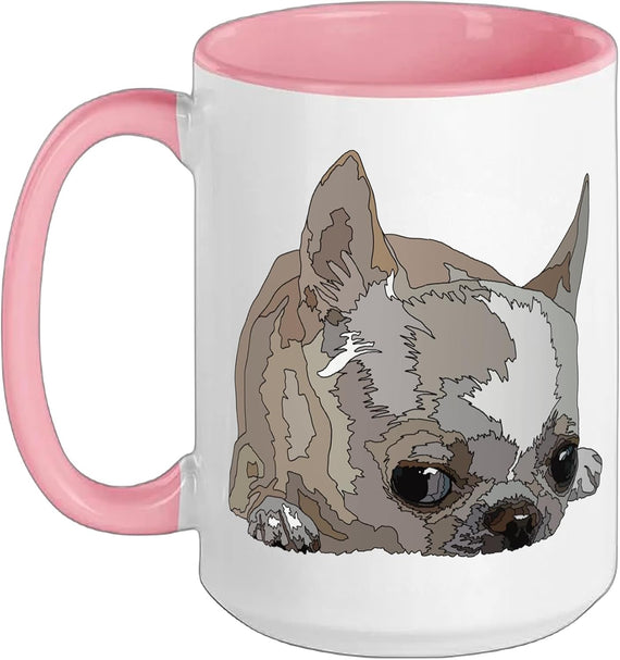 Funny Chihuahua Dog White Teacup Chiwawa Mom Dad Christmas Ceramic Mug