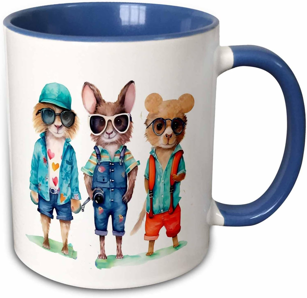 Summer Vacation Animal Friends Illustration Ceramic Mug
