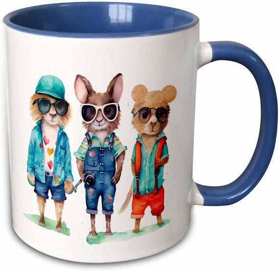 Summer Vacation Animal Friends Illustration Ceramic Mug