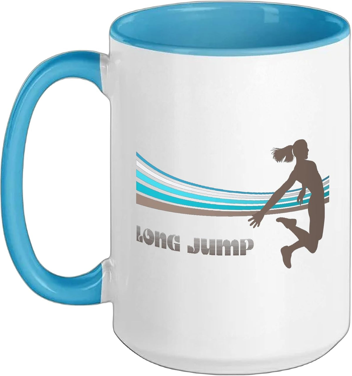 Retro Colors Long Jump - Fun Track And Field Ceramic Mug
