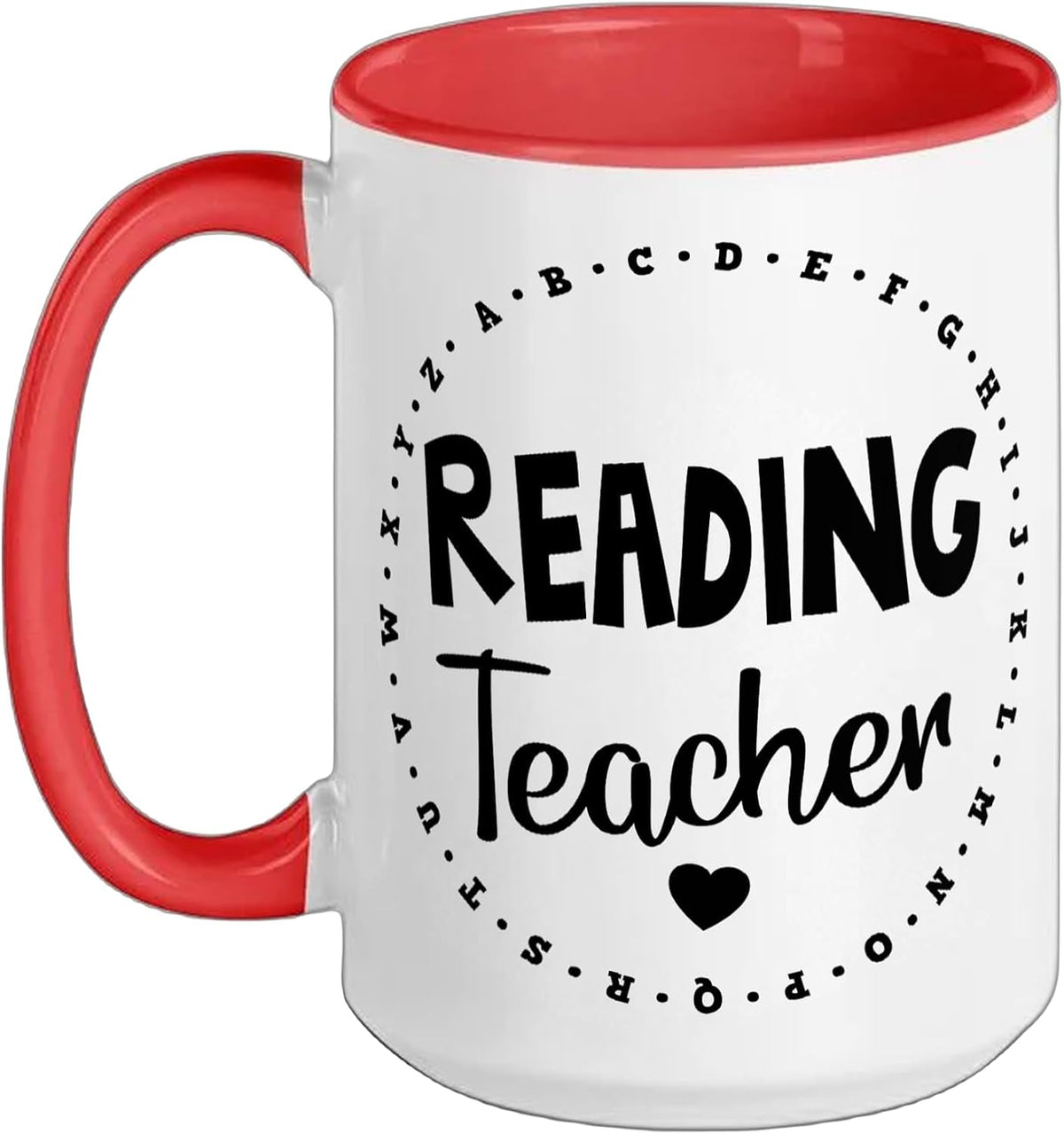 Reading Teacher Alphabet Circle Ceramic Mug