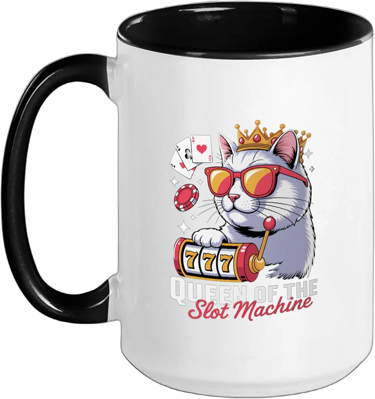 Slot Machine Queen Gambler Funny Casino Gambling Ceramic Mug