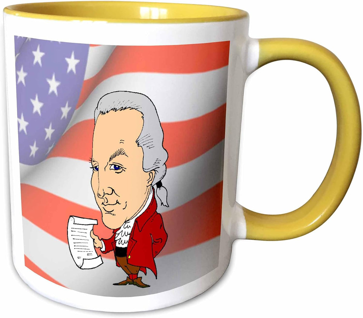 President John Adams With American Flag Ceramic Mug