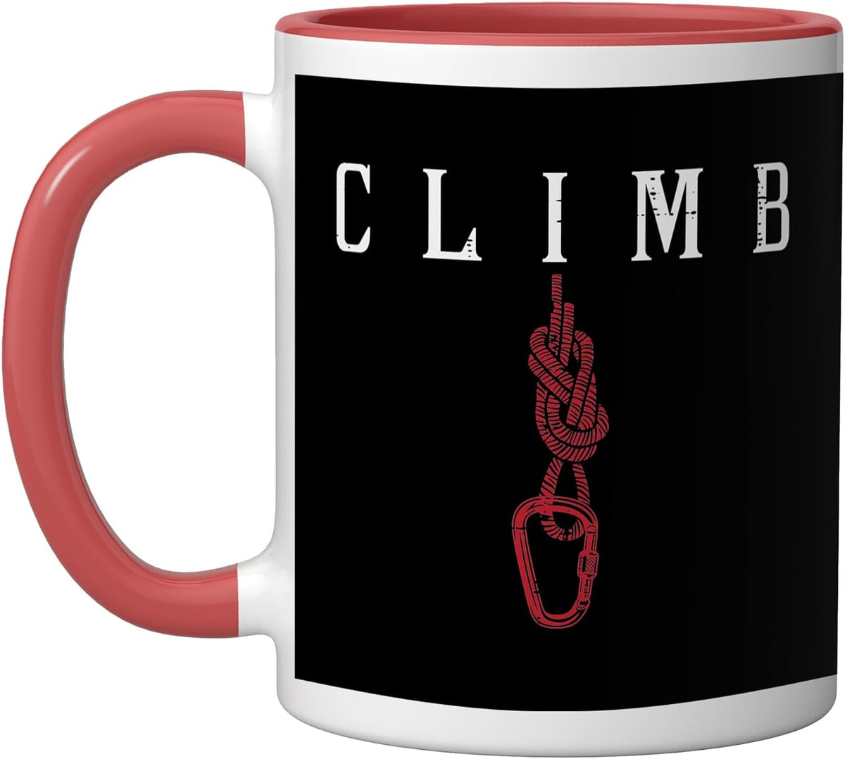 Climb Rope Carabiner Rock Climbing Climber Men Women Kids Ceramic Mug
