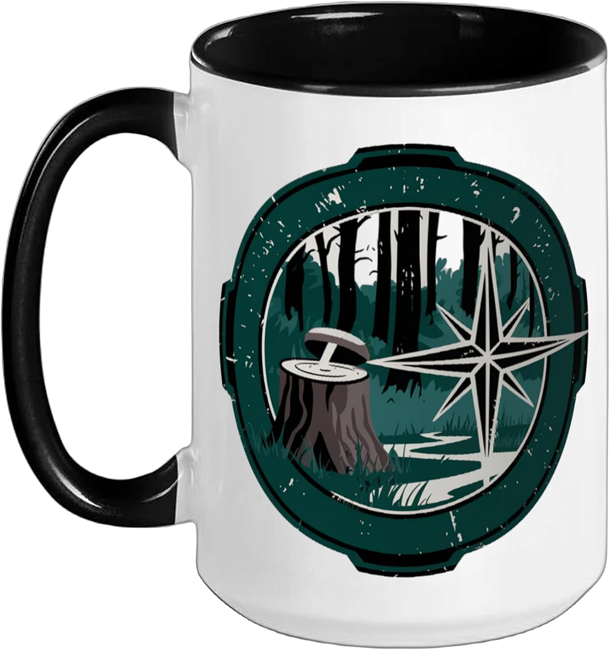 Forest Compass Geocache Hunting & Geocaching Path Ceramic Mug
