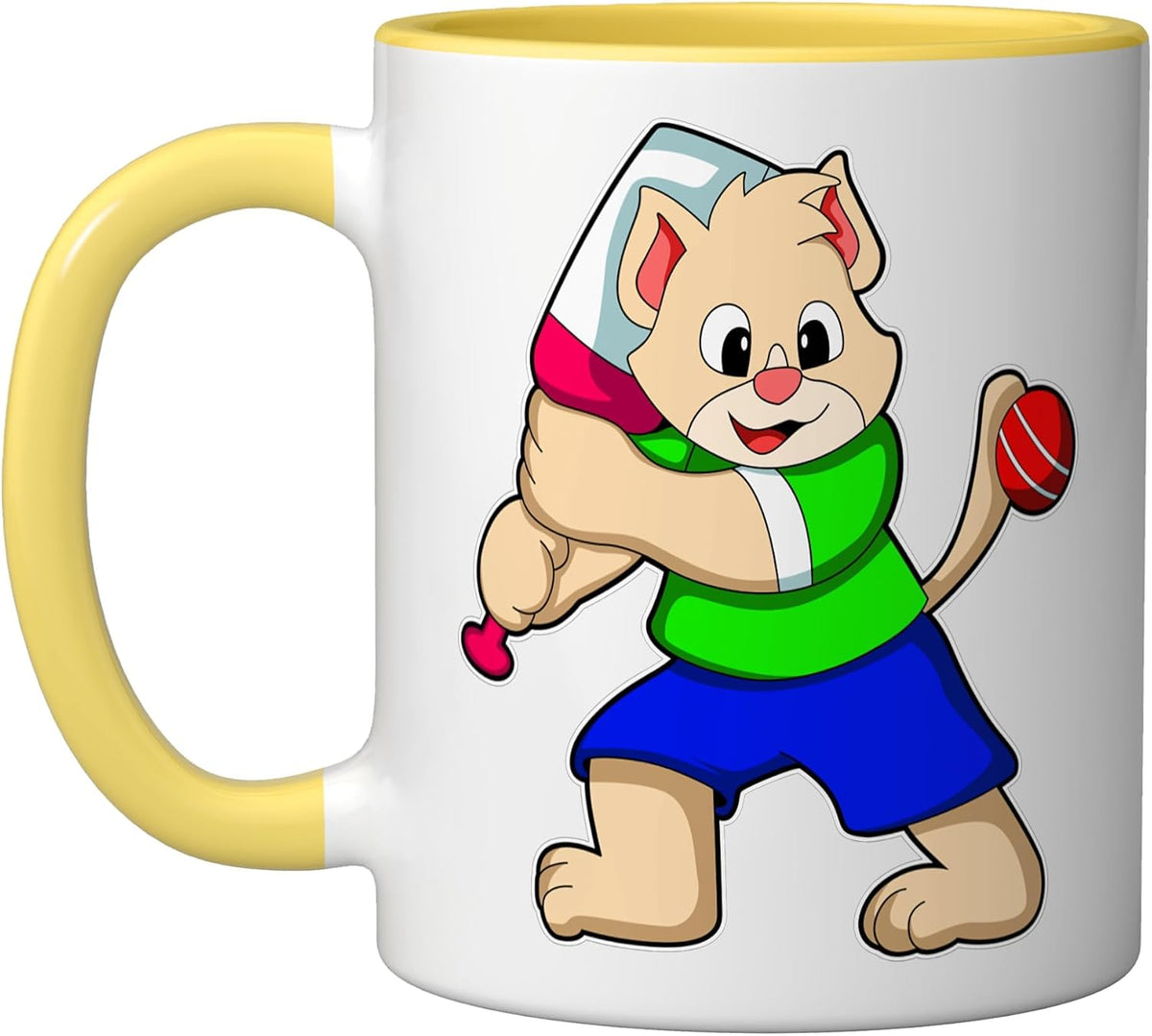 Cat Cricket Bat Sports Halloween Ceramic Mug