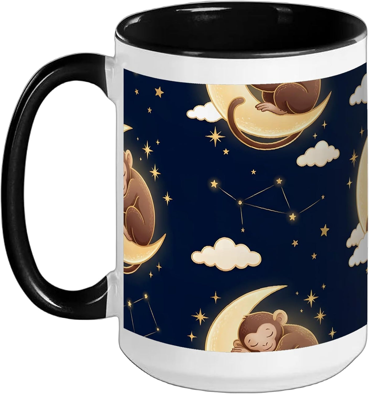 Moon And Stars Sleepy Monkey Ceramic Mug