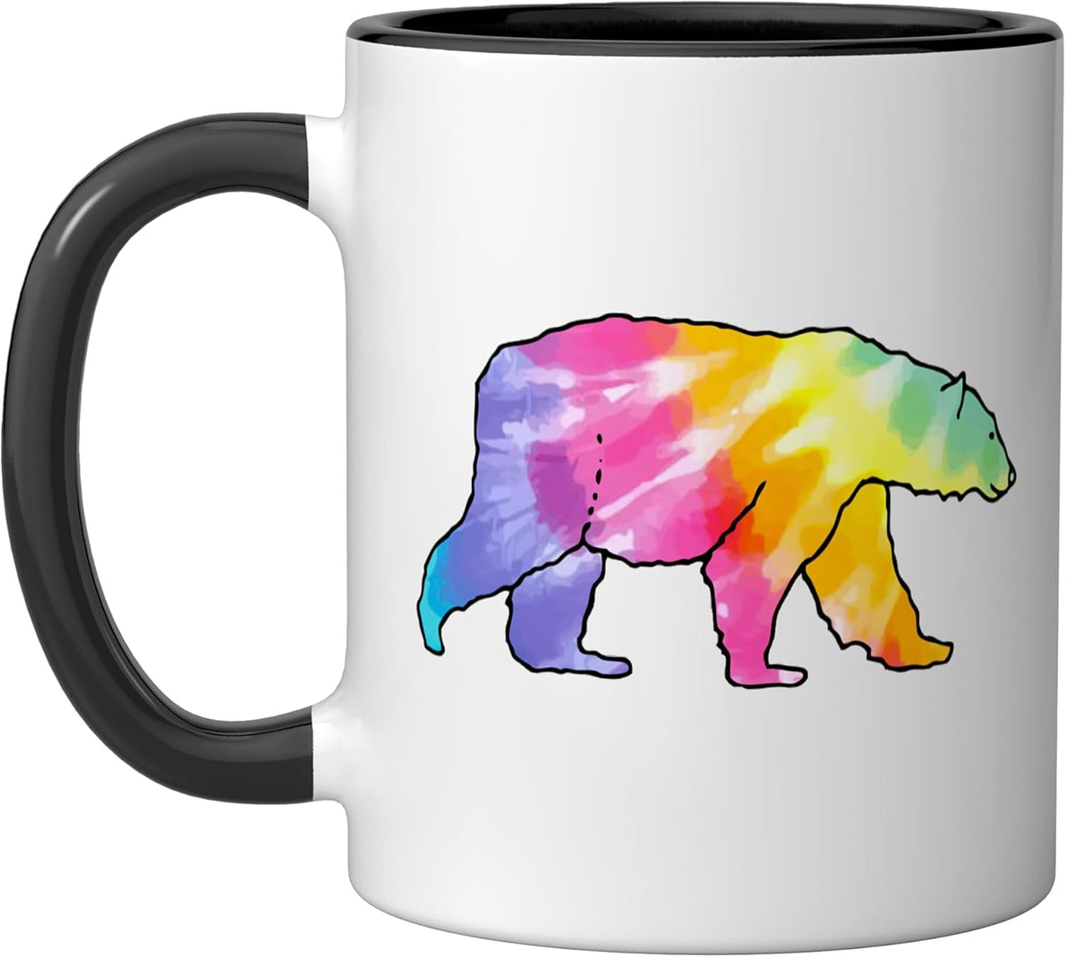 Tie Dye Polar Bear Ceramic Mug