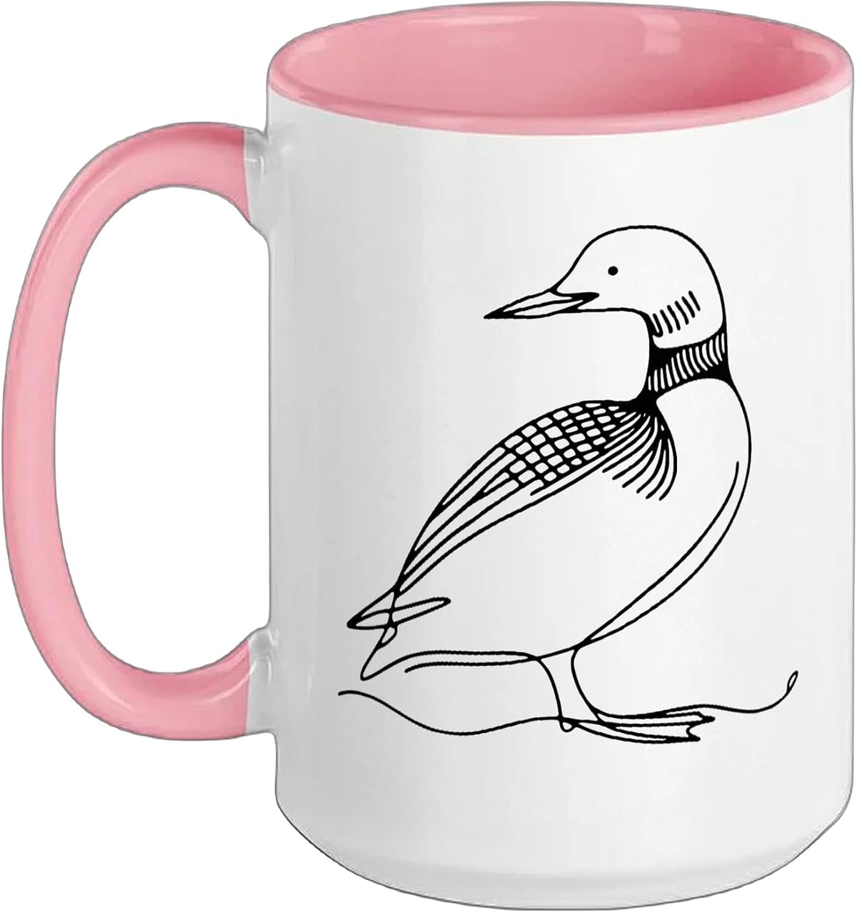 Loon Line Art Birdwatcher Ceramic Mug