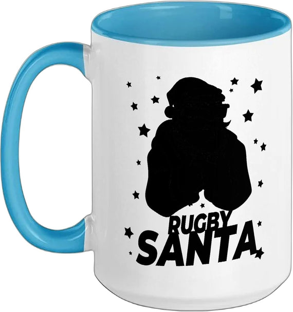 Rugby Santa Claus Christmas Holiday Player Ceramic Mug