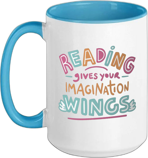 Reading Gives Your Imagination Wings Read Books Meme Ceramic Mug