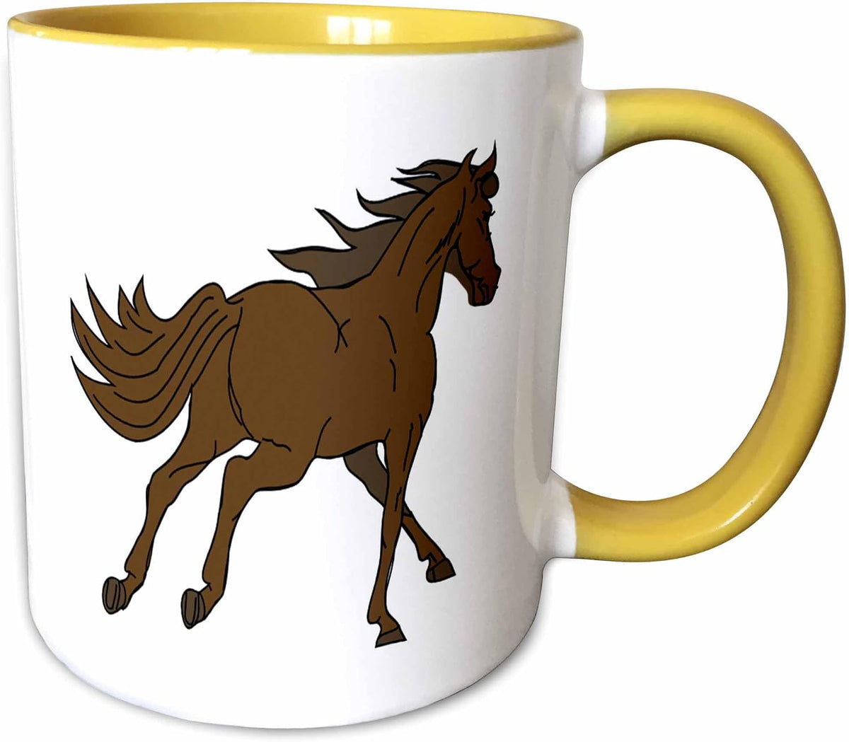 Galloping Brown Horse Ceramic Mug