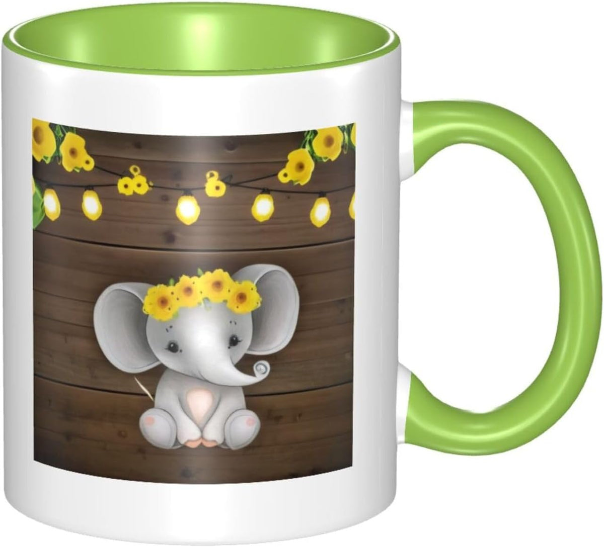 Elephant Wooden Floor Two Tone Color â€“ & Tea Drinking Ceramic Mug