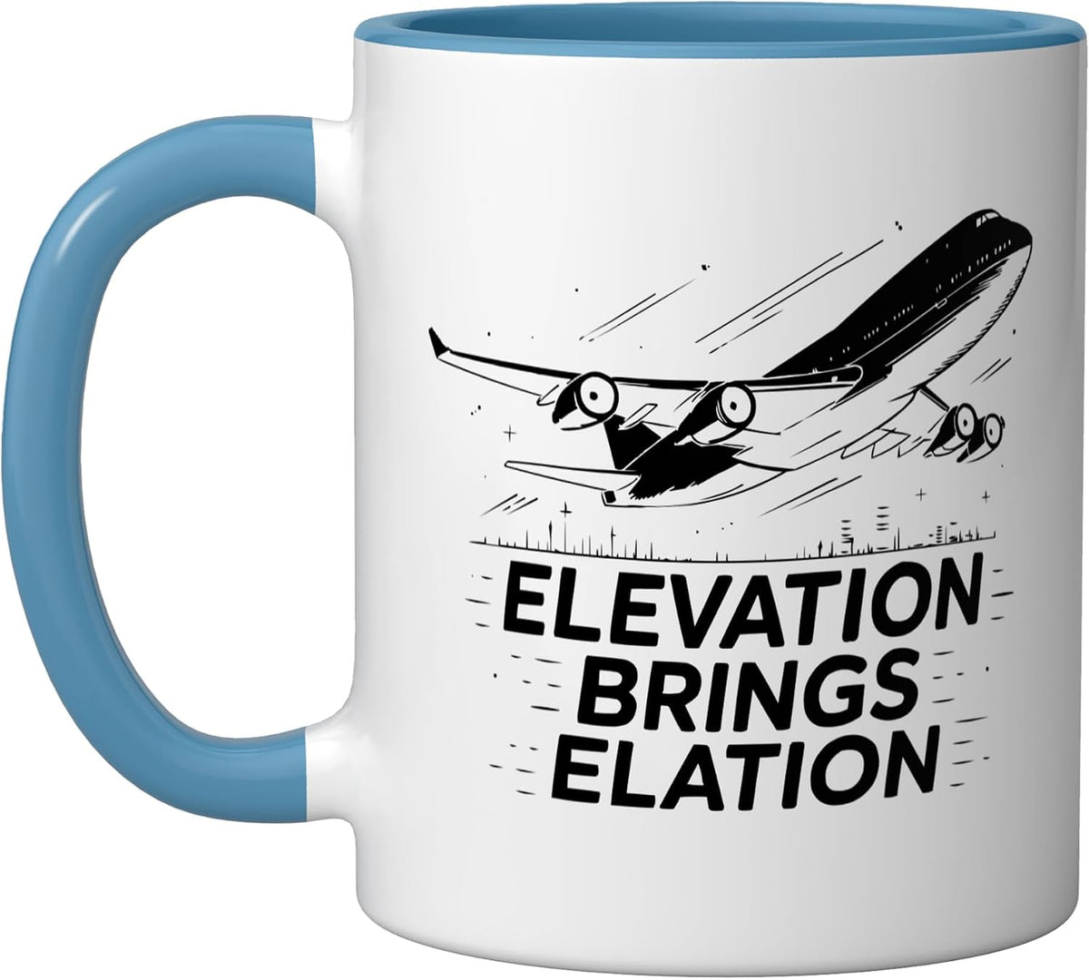 Elevation Brings Elation Airplane Ceramic Mug