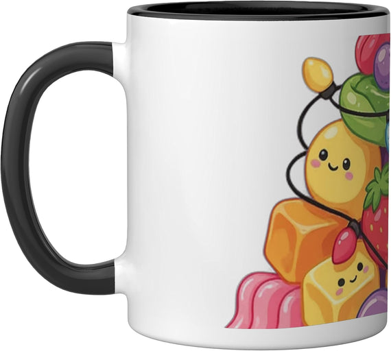 Kawaii Christmas Sweets and String Lights Ceramic Mug