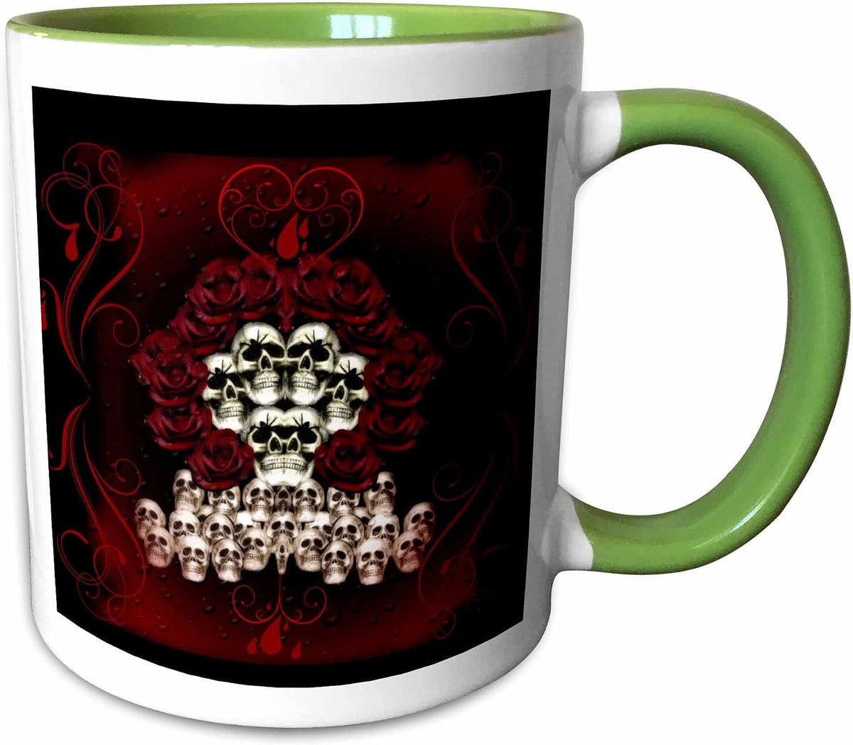 Red & Black Goth Design Whiteoak Gothic Halloween Ceramic Mug