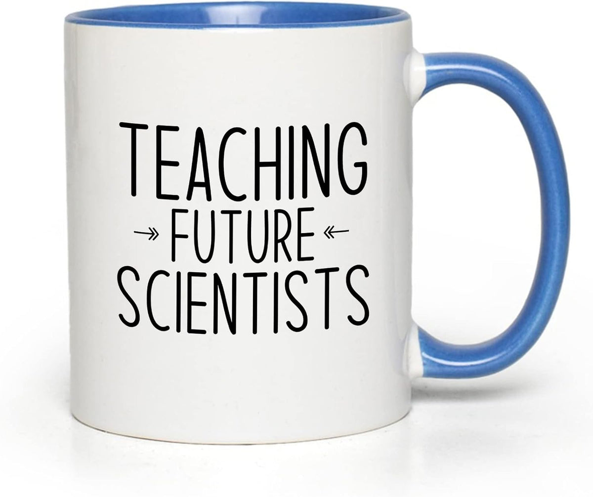 Science Teacher 2tone Blue Mug - Teaching Future - Physics Ceramic Mug