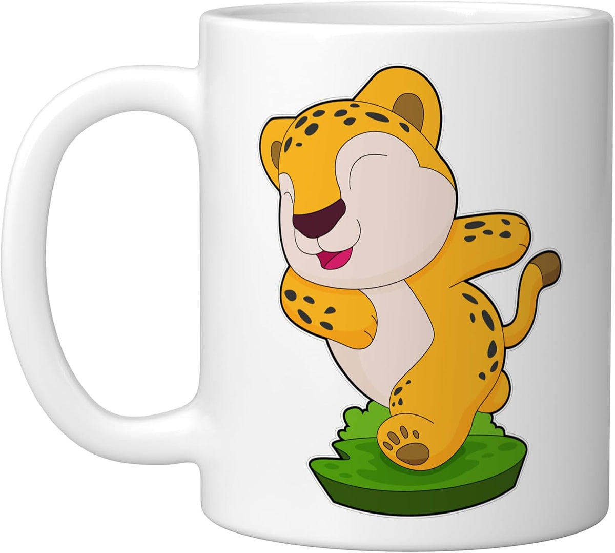 Cheetah Runner Running Sports, White Ceramic Mug