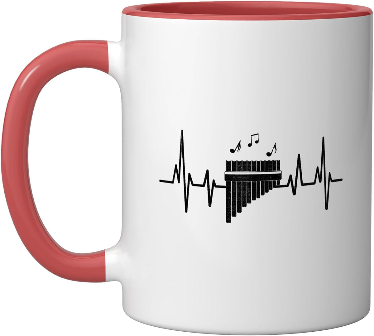 Pan Flute Player Pan Flutist Heartbeat Ecg Instrument Ceramic Mug