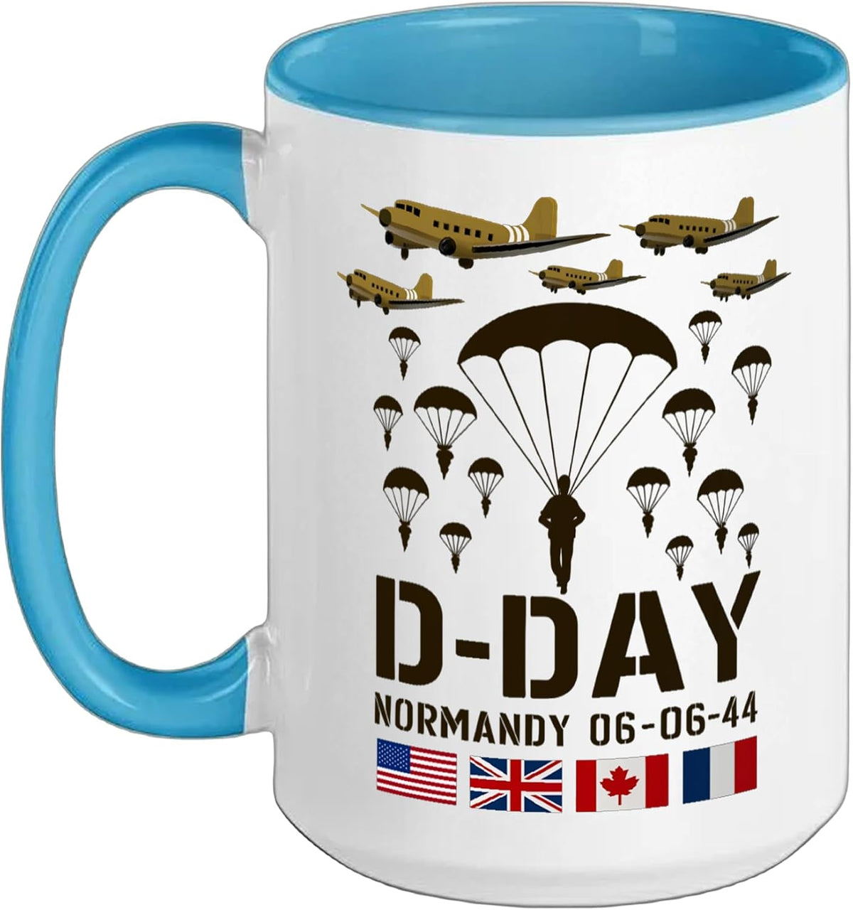 D-Day Normandy 06-06-44 Paratroopers Veteran Ceramic Mug