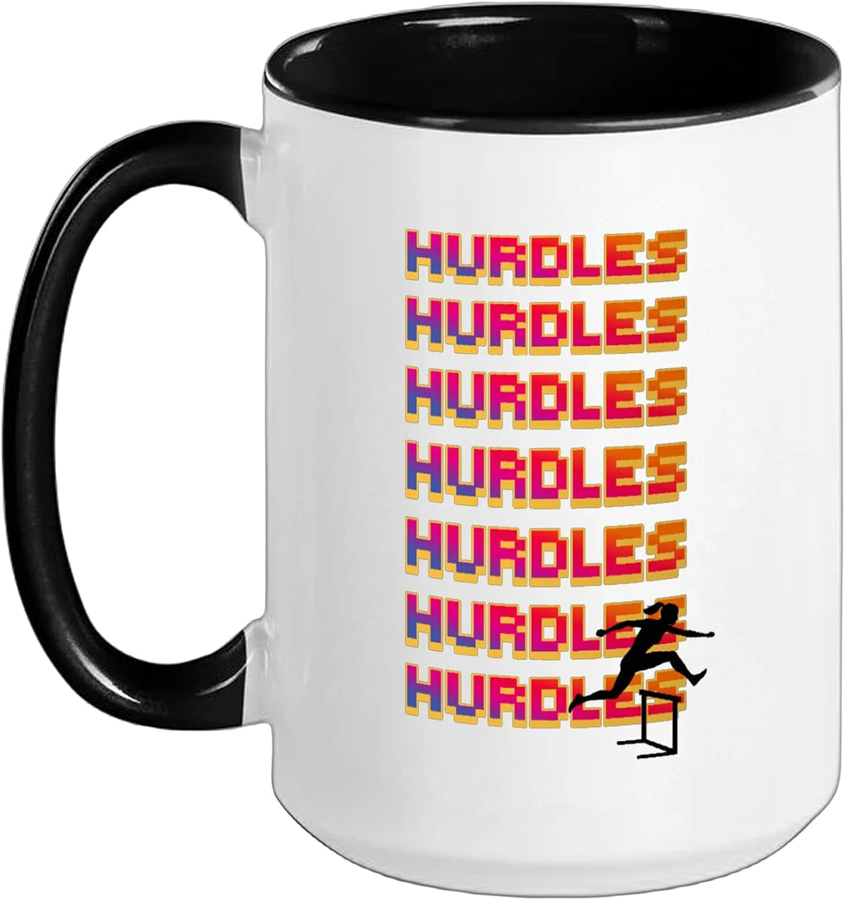 Retro Color Girl Hurdles - Fun For Hurdle Runners Ceramic Mug