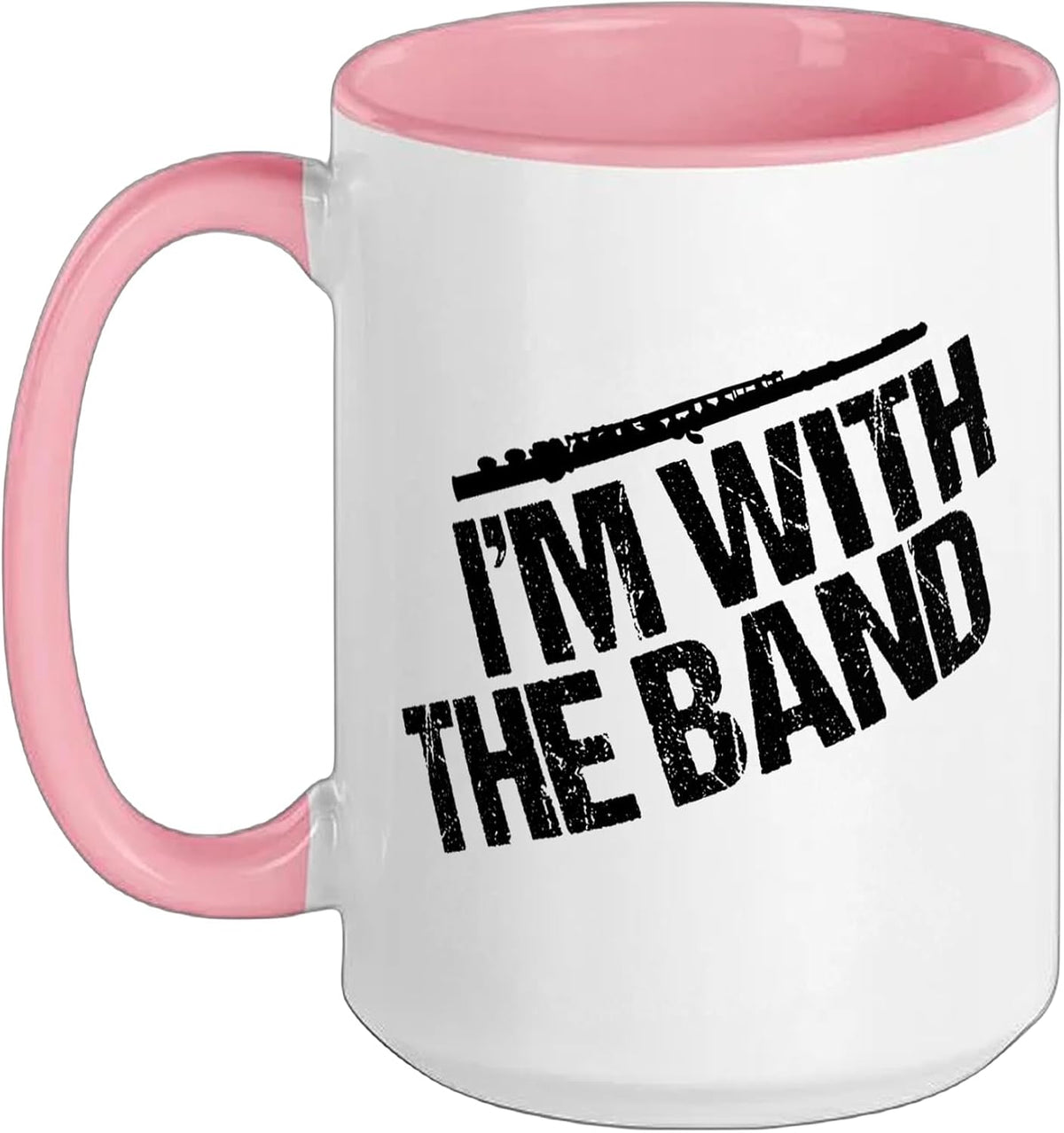 Funny Flute Player I'm With The Band Ceramic Mug