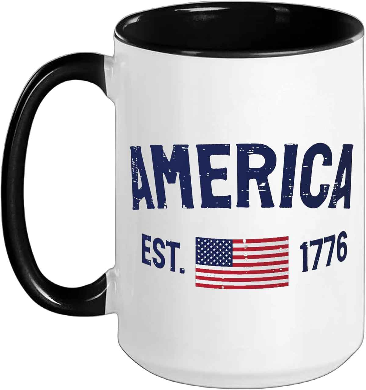 America Est 1776 Us Flag Vintage 4th Of July Men Women Ceramic Mug