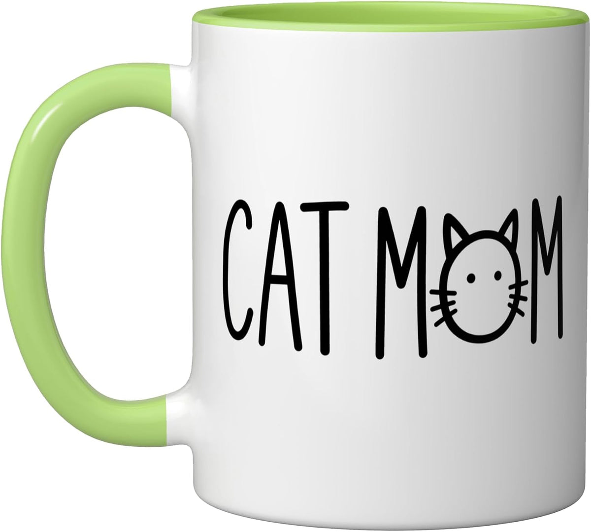 Cat Mom Hand Drawn Letters With Cat Face Ceramic Mug