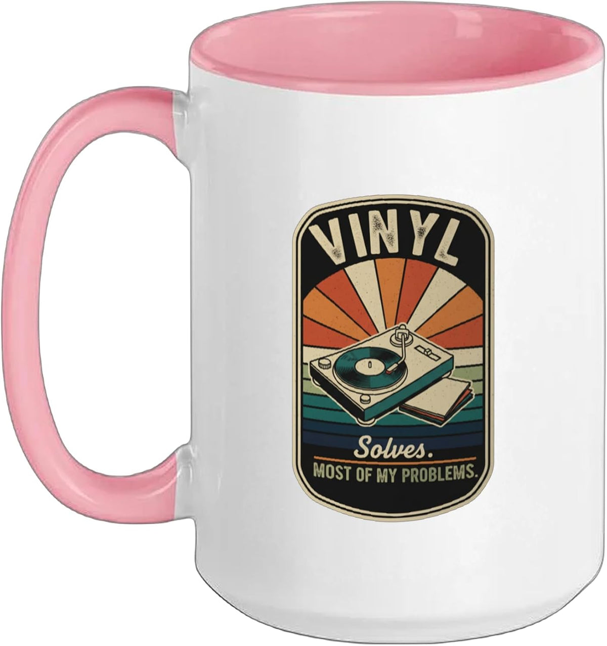 Retro Collecting Solves Most Of My Problems Vinyl Ceramic Mug