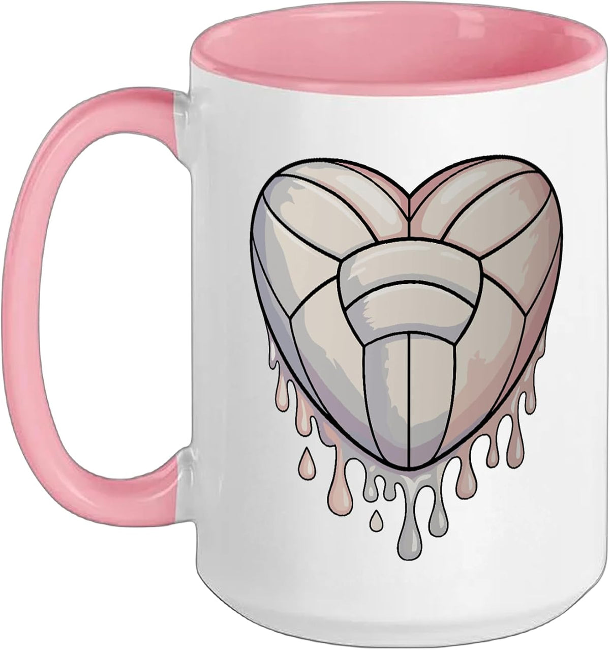 Melting Heart Volleyball Love Design Ceramic Mug