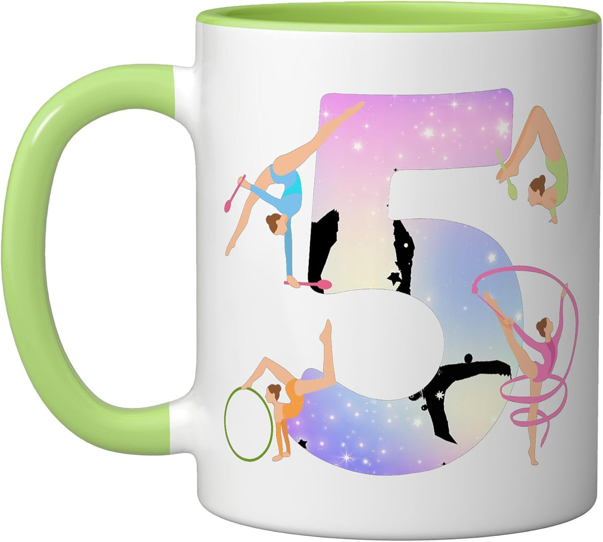 5th Gymnastics Birthday Party 5 Year Old Gymnast Birthday Ceramic Mug