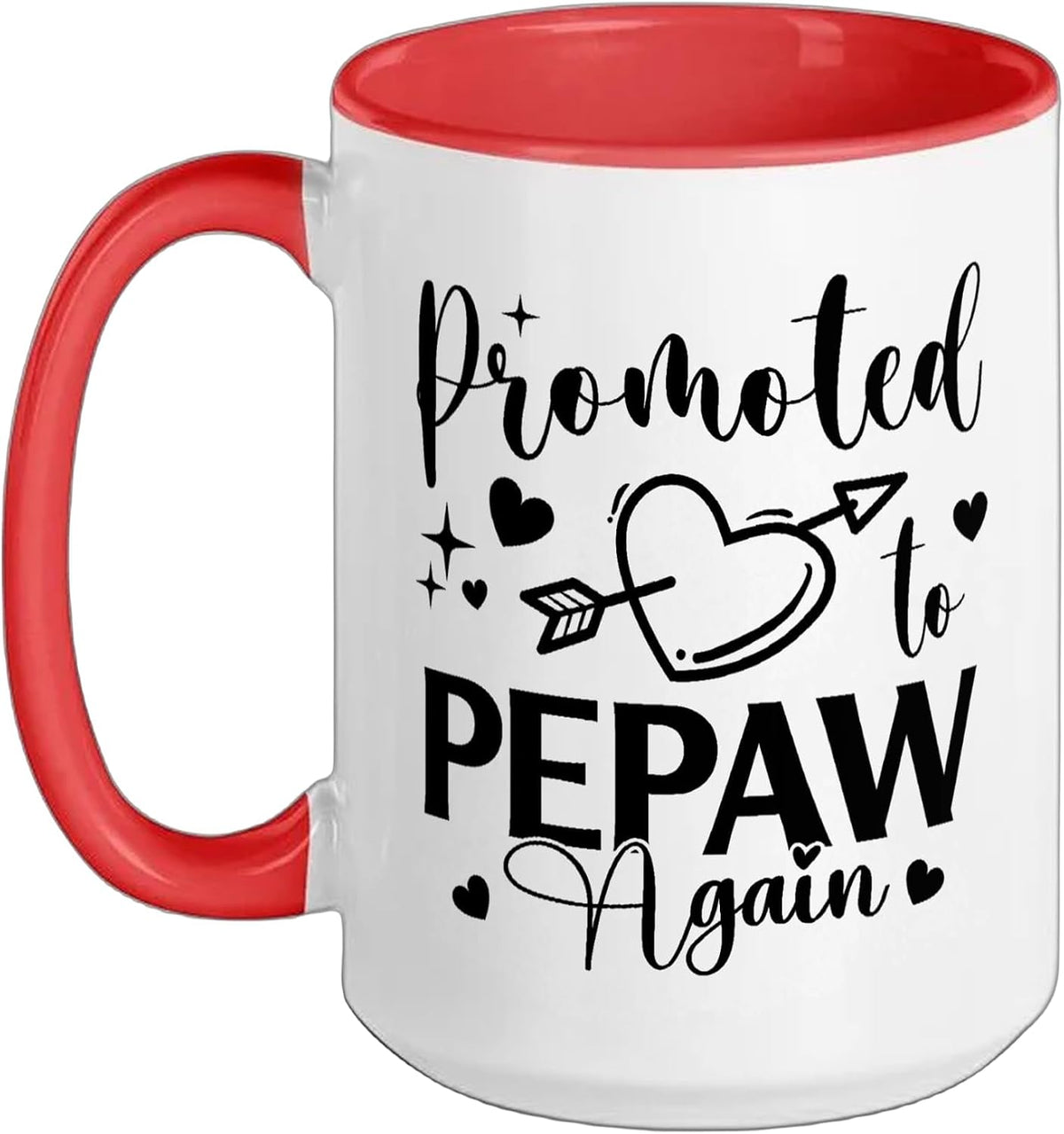 Promoted To Pepaw Again Matching Arrow Hearts Ceramic Mug