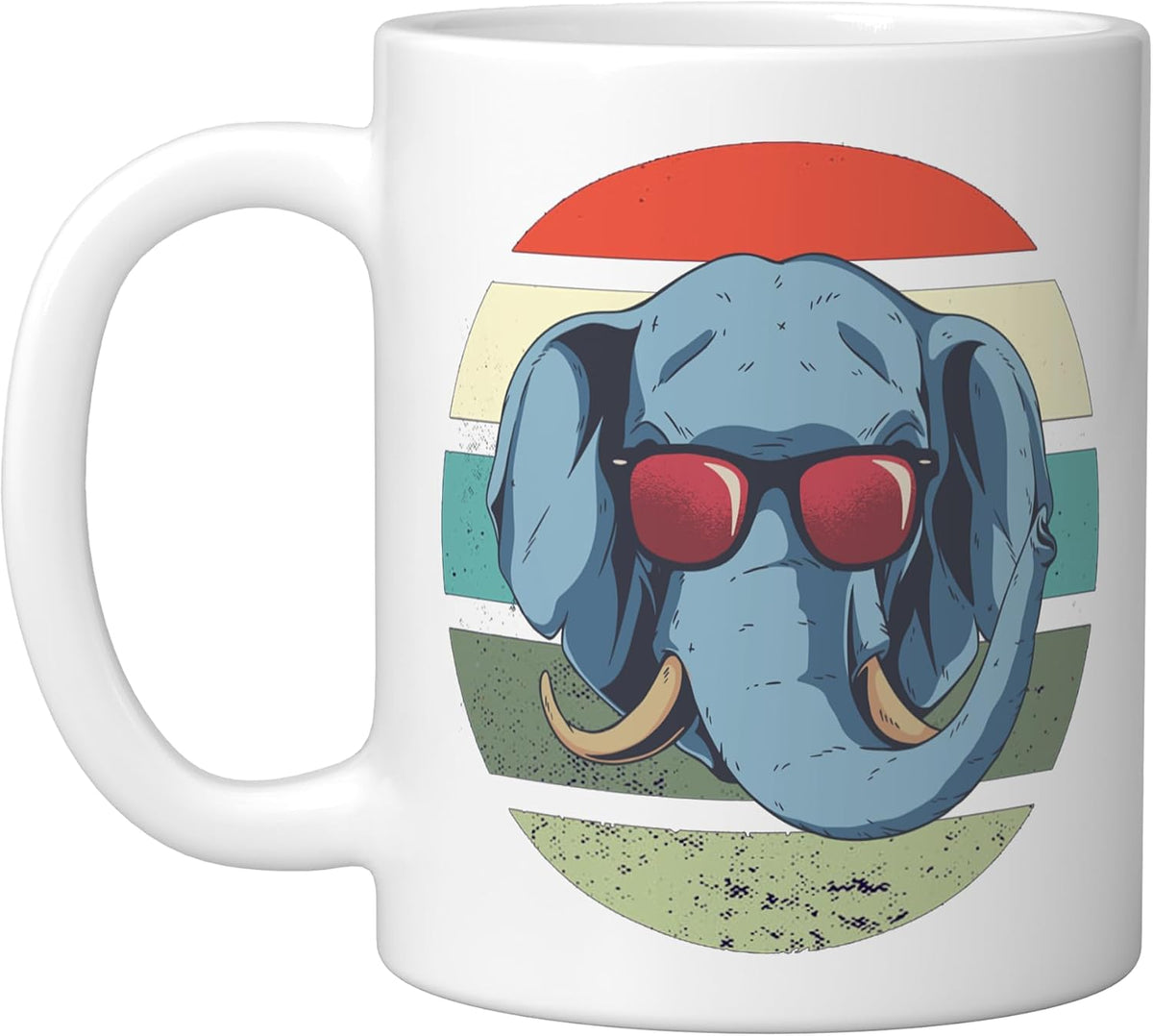 Elephant Sunglasses Tusks Ears Relaxed Modern Timeless Ceramic Mug