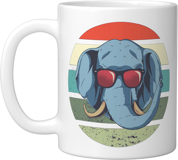 Elephant Sunglasses Tusks Ears Relaxed Modern Timeless Ceramic Mug