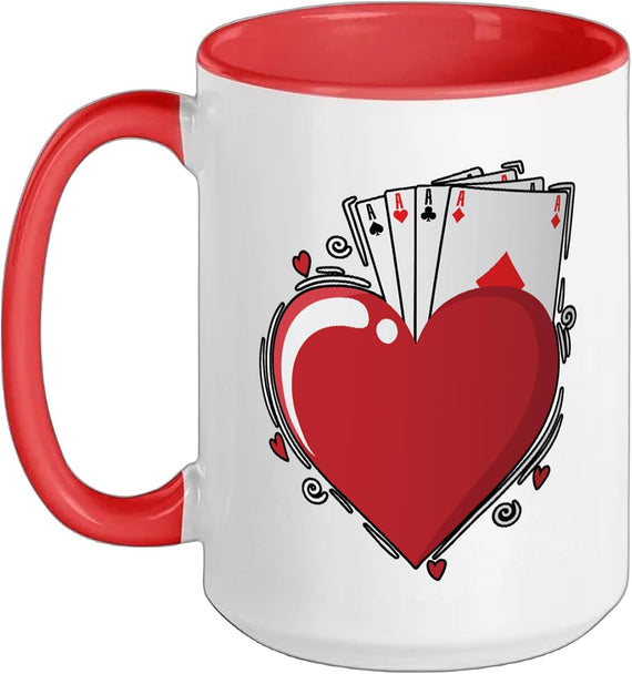 Cards Skat Heart Ace Poker Game Cards Ceramic Mug