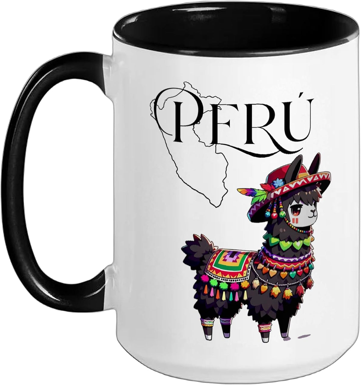 Peruvian Llama Cute Andean Design Ceramic Mug